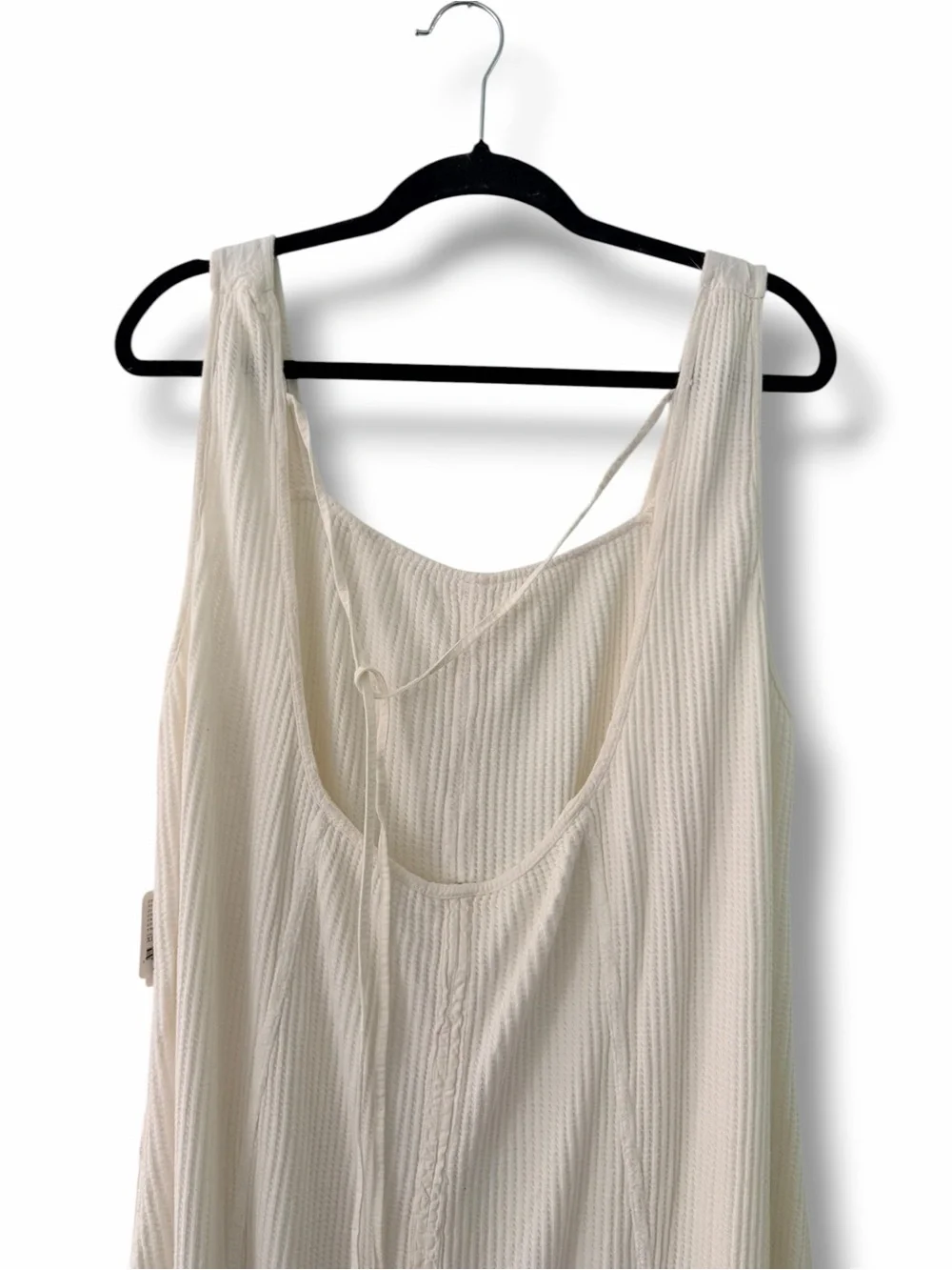 NWT Free People One Cream Callie Thermal Wide-Leg Sleeveless Jumpsuit Size XL